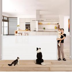 NEW IN BOX 48 Inch Extra Tall Pet Gate 120" Extra Long Retractable Baby Gate - No Jumping Over, Indoor Tall Retractable Dog Gate Outdoor Extra Tall Ba