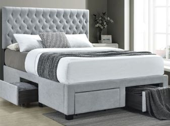 Storage queen platform bed