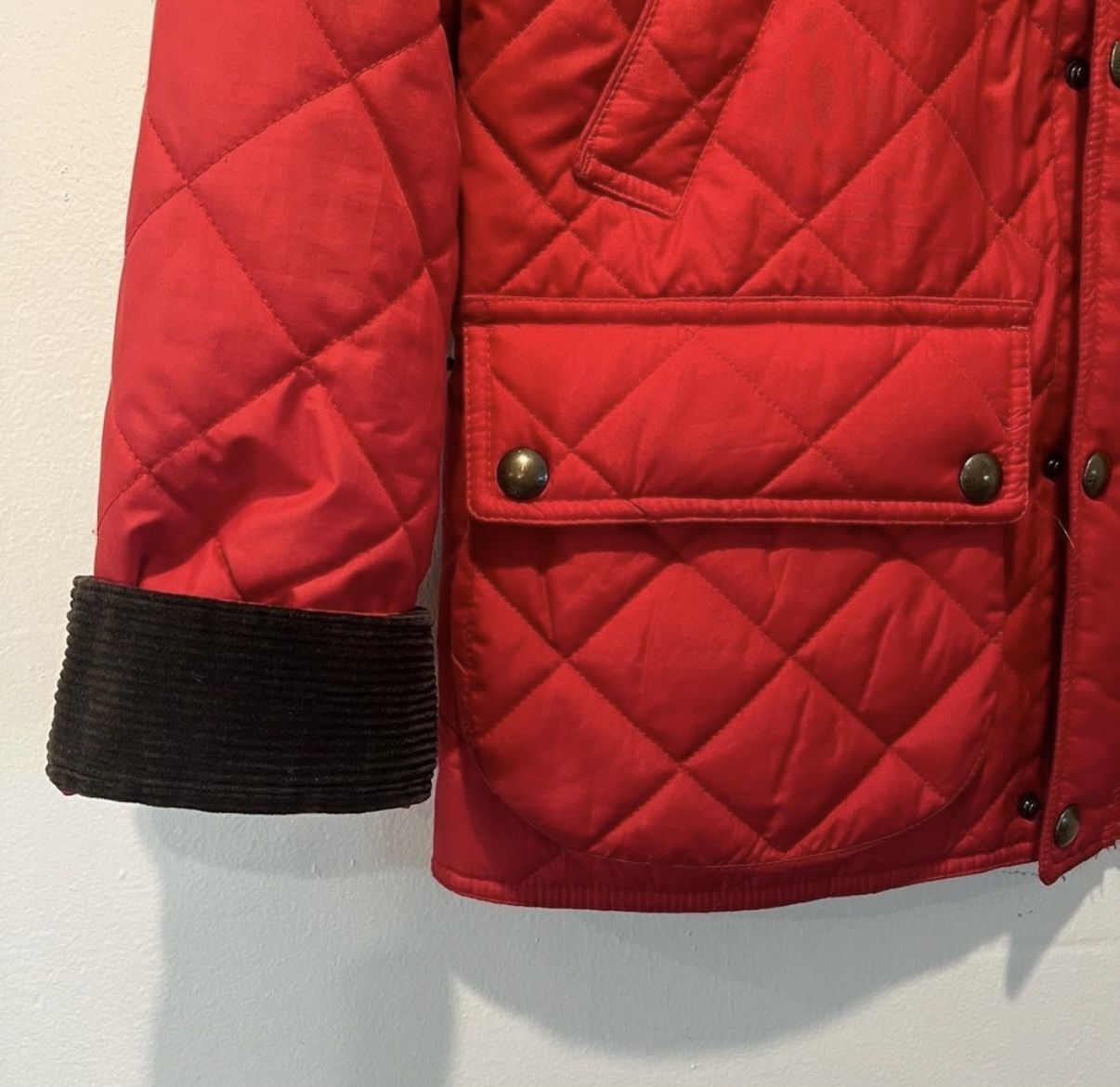 Polo Ralph Lauren Quilted Curdoroy Collar Equestrian Barn Women's Jacket Size XS