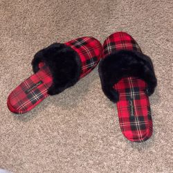 Red Plaid Slippers