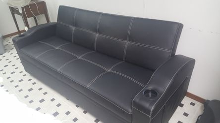 Black leather couch for sale