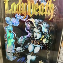 1995 Lady Death Comic Signed cover 