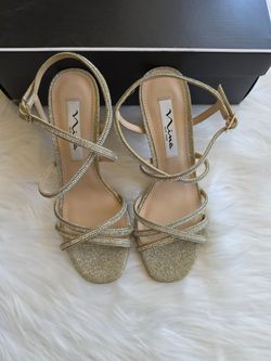 Nina Women's Anna Embellished Evening Sandals - Platino, 5.5M
