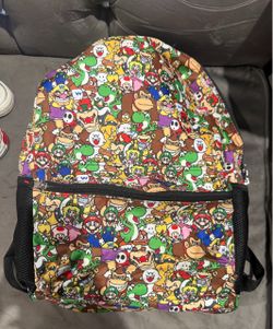 Super Mario Bros Print Deluxe Full Size Adult Backpack