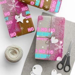 Pink Christmas Wrapping Paper 