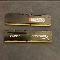 HyperX Fury 8GB(2x4gb) 2400mhz DDR4 Memory Kit