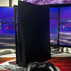 PS5 PlayStation 5 Disc 825 GB Storage Black Plates Comes with Controller Accessories and Cables