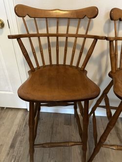 Vintage Bar Chair, Vintage High Chair, Solid Wood, S. Bent & Bros