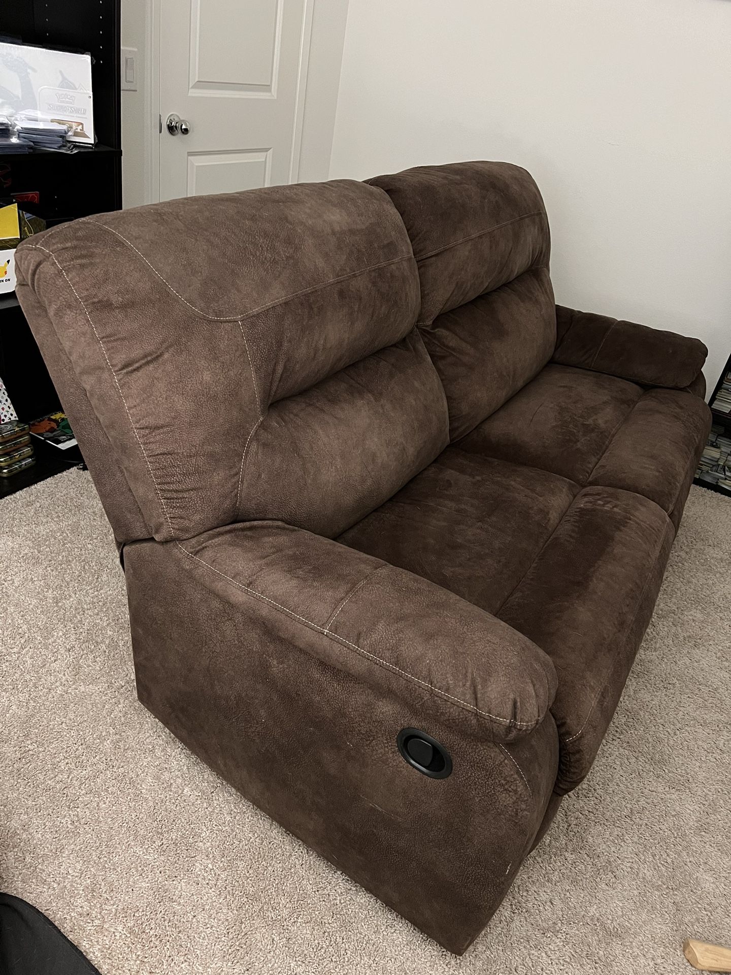 Reclining Love Seat Sofa Couch  With Footrest