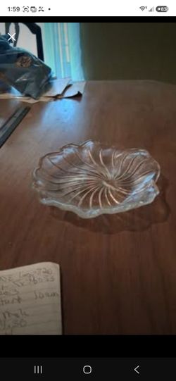 Indiana glass , Lily Pons pattern, clear coupe plate