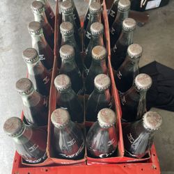 VINTAGE UNOPENED COKE COLA COMPANY 24 Sixteen Oz. Bottles Plus Crate RARE RARE