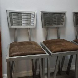 Brushed Steel Modern Industrial Bar Stools