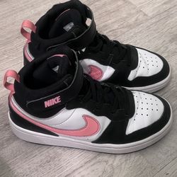 Pink, Black, White Mid Nikes Kids 1 