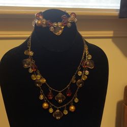 2 Strand Neclace And Matching Bracelet Premier Designs 