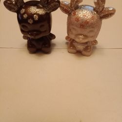 2 Reindeer Figurines 