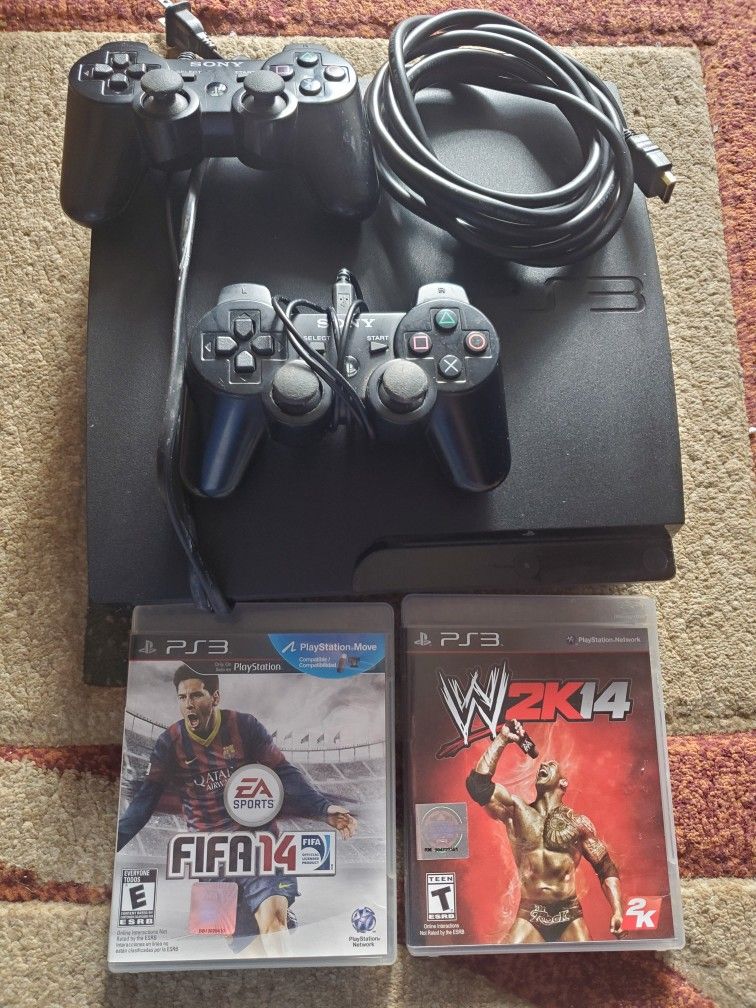 PS3 with games and controlers