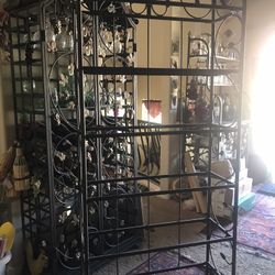 Black Wrought Iron & White Marble Shelf