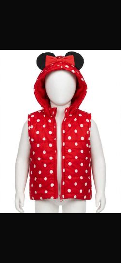 Disney Minnie Mouse Toddler Vest 5T Red Polka Dot - Excellent