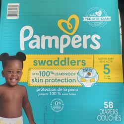 PAMPERS SWADDLERS SIZE 5