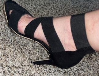Black Cross Strap Heels