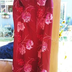 Vintage Burgundy Floral Sundress Size 13/14 Y2k 00's