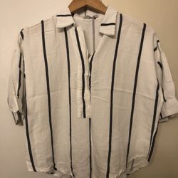 Large White Striped Shirt