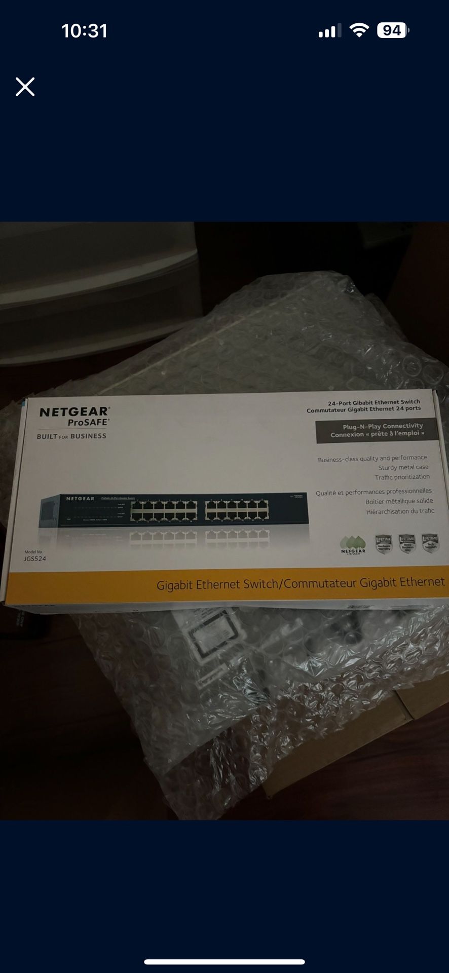 Netgear Prosafe JGS524 24 Port Gigabit Switch