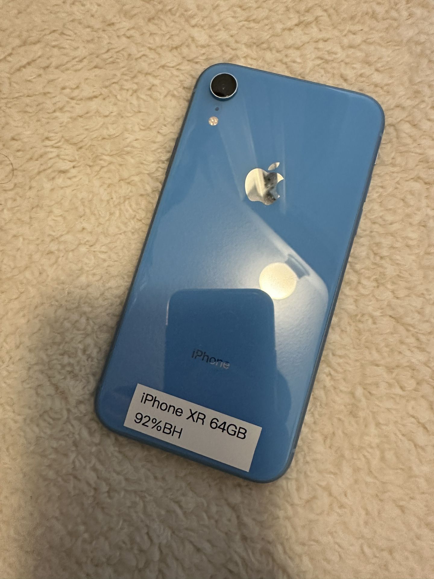 Apple iPhone XR 64GB (Blue) 92%BH Unlocked- Great Conditions