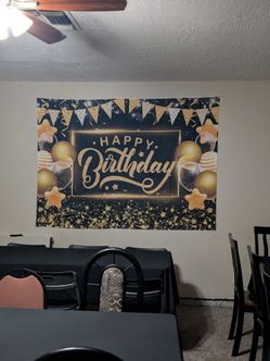 10 foot Fabric Birthday banner