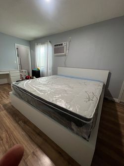 IKEA King Size Bed Frame + Mattress + 2 bottom Drawers