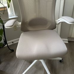 Ergonomic Office Chair with Lumbar Support, High Back Mesh Desk Chair with Flip-Up Arms, Adjustable Computer Task Chair, Khaki