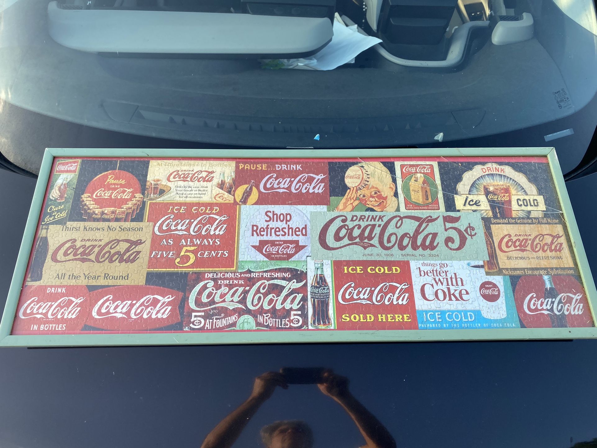 Vintage 90’s Coca-Cola Puzzle 13” X 35” Framed 