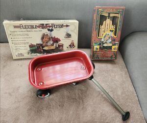 Lot of 3 Vintage Radio Flyer and Flexible Flyer Toys - Wagon and Sleds