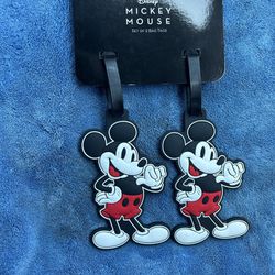Disney Mickey Mouse Luggage Travel Bag Tags Set of Two Mickey Mouse Classic NEW