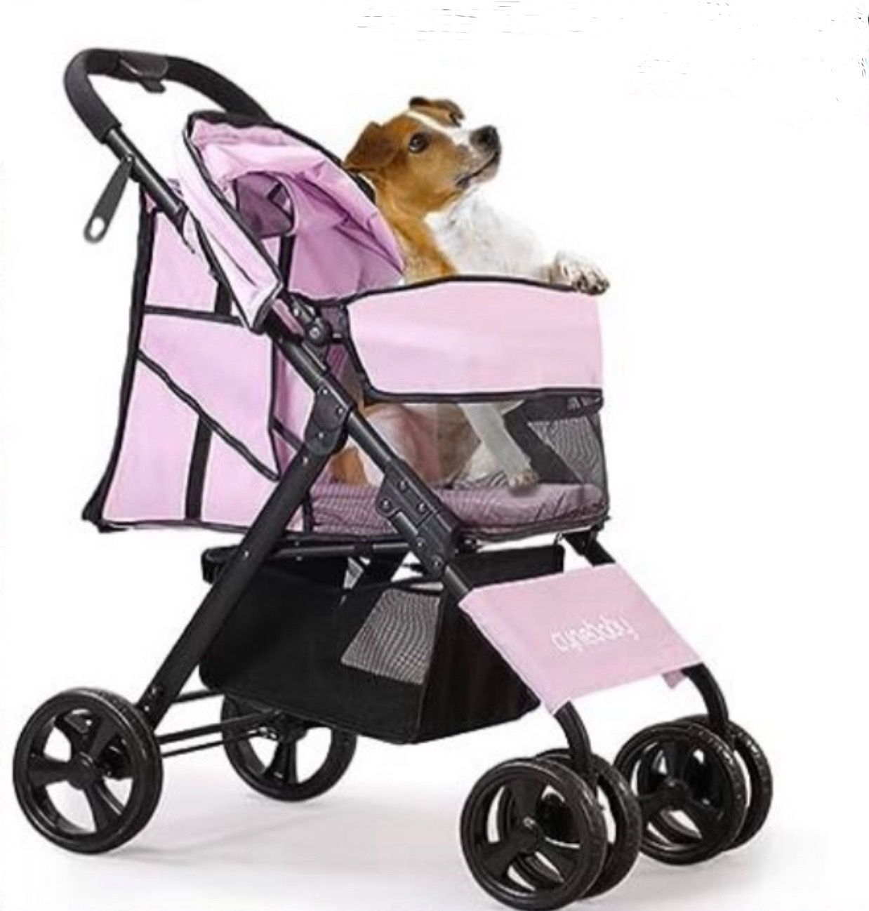 Pet Stroller for Cat Dog - 4 Wheels Foldable Traveling Lightweight Animal Gear Carriage for Small Medium Size Dogs & Cats Color Lilac 