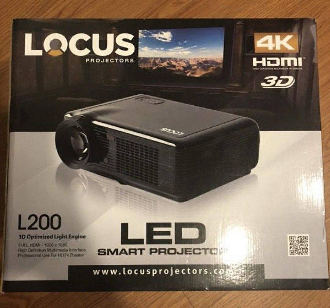 NEW CONDITION PROJECTOR W SCREEN AND BLUETHOOTH SPEAKER
