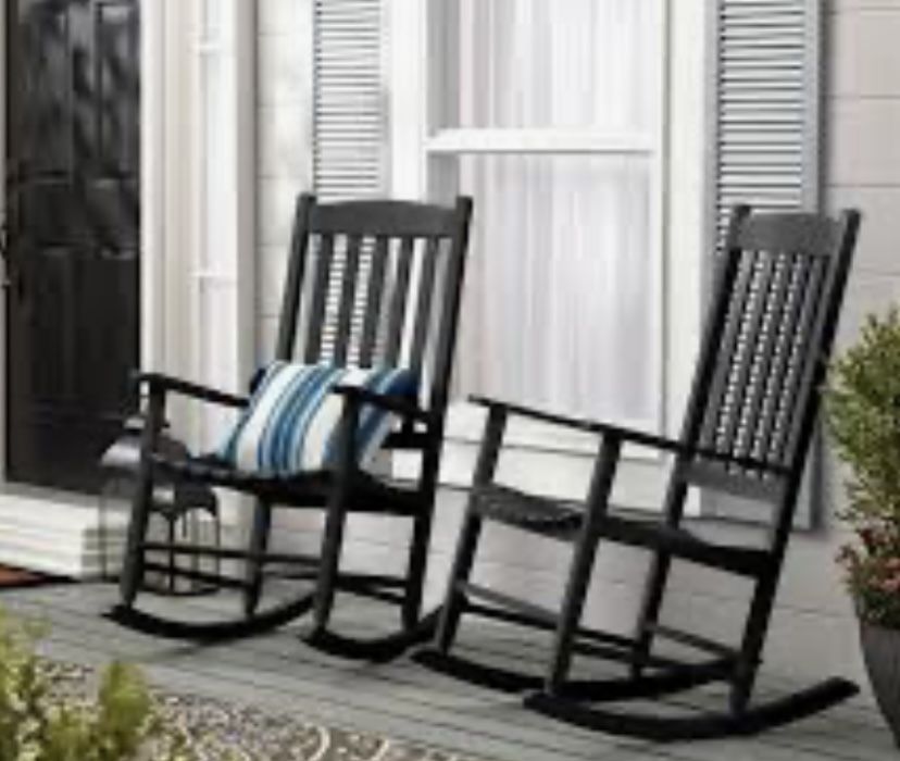 Brand-New Black Porch Rocking Chair
