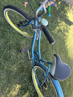 Huffy Odi blue and lime green bike