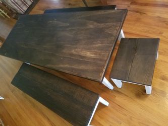 Minature farm table and benches
