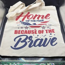 Home Of The Free Because Of The Brave Fourth Of July Tote Canvas Bag