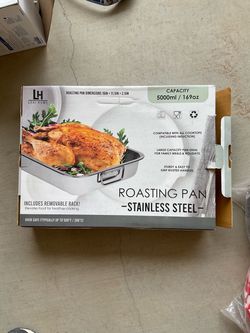 Lexi Home Stainless Steel Roasting Pan with Rack