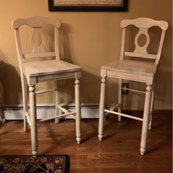 Very Solid  Farmhouse Distressed Look Bar Stools - Set Of Two