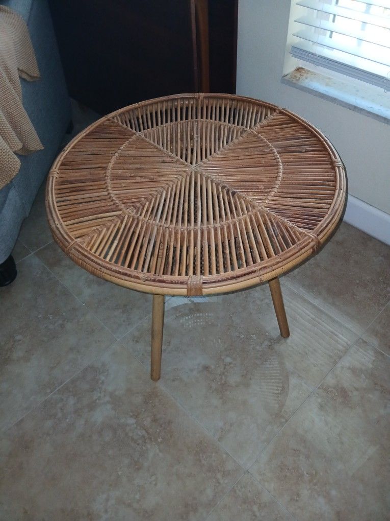 Vintage 1960's Rattan Table Very Rare