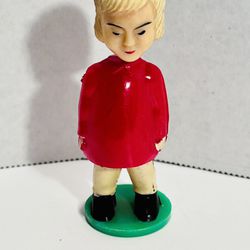 Vintage Girl Plastic Bobble Head Kissing Doll