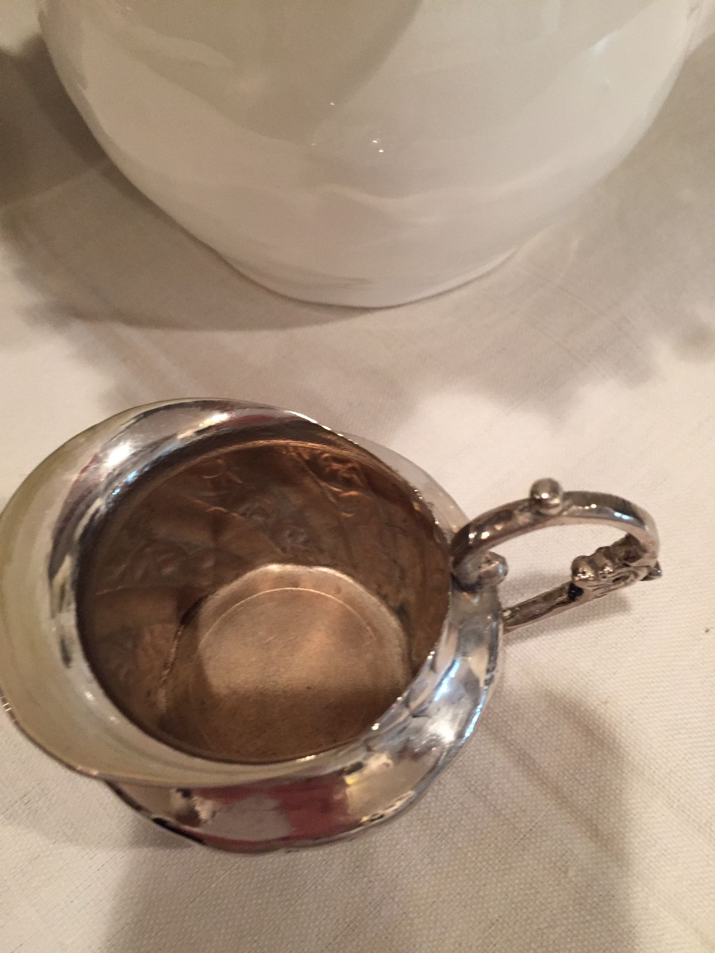 Vintage Silverplate 3 Fancy Designed Creamers Pitchers and 1 Sugar Bowl