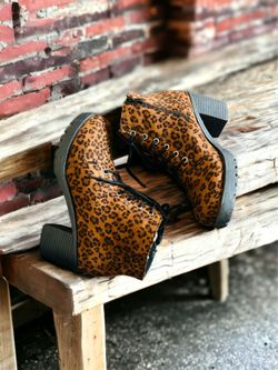 Leopard Tie Booties 