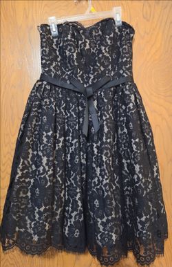 Cute black strapless lace dress