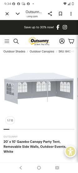 Outsunny canapy tent 10×20