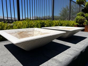 Oblique 18” Concrete Pottery 2 Pcs