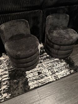 Black Vanity Stools (2)